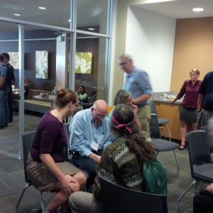 12th International PK Conference, UMKC 2014.  Dr. Lee is seated with visiting Professor Dr. Hendrik Van den Berg and UMKC iPh.D. student Stefanie Cole.